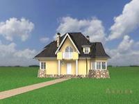 4. Проект одноэтажного дома в современном стиле с плоской кровлей , cp-55-73, площадью - 167 кв c мансардой