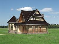 2. Проект одноэтажного дома в современном стиле с плоской кровлей , cp-55-88, площадью - 164 кв c мансардой