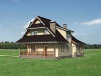 3. Проект одноэтажного дома в современном стиле с плоской кровлей , cp-55-88, площадью - 164 кв c мансардой