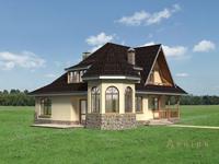 5. Проект одноэтажного дома в современном стиле с плоской кровлей , cp-55-88, площадью - 164 кв c мансардой