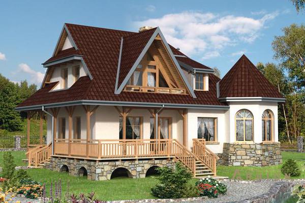 1. Проект одноэтажного дома в скандинавском стиле с многоскатной кровлей, cp-55-99, площадью - 166 кв c цокольным этажом, мансардой