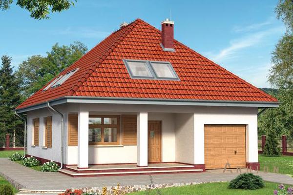 1. Проект одноэтажного дома в европейском стиле с многоскатной кровлей, cp-57-72, площадью - 179 кв c мансардой