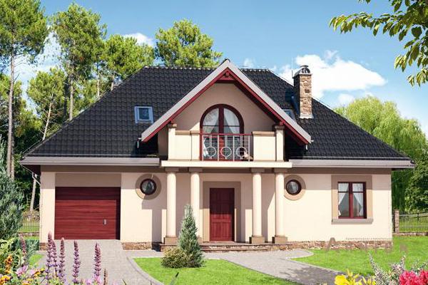 1. Проект одноэтажного дома в финском стиле с двускатной кровлей, cp-57-87, площадью - 183 кв c мансардой