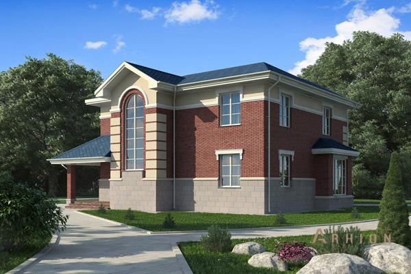 1. Проект двухэтажного дома в современном стиле с плоской кровлей , cp-59-52, площадью - 237 кв