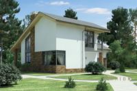 2. Проект двухэтажного дома в современном стиле с двускатной кровлей, cp-59-58, площадью - 206 кв