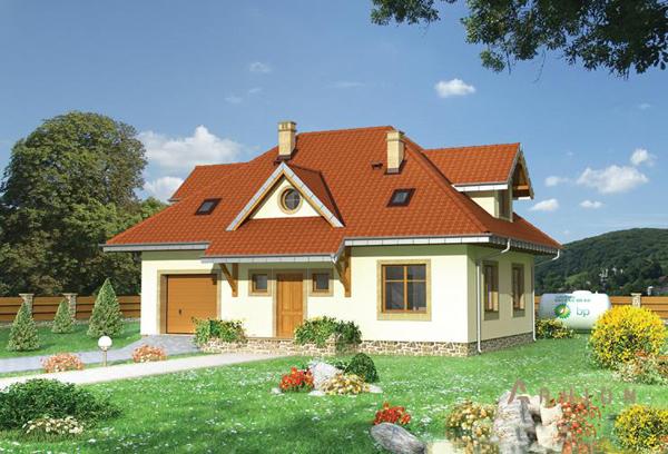 1. Проект одноэтажного дома в европейском стиле с многоскатной кровлей, cp-60-24, площадью - 168 кв c мансардой