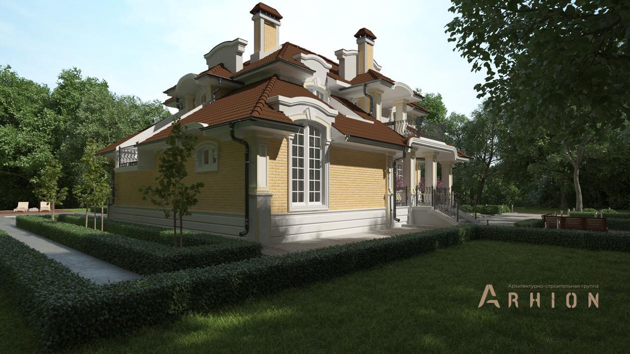 3. Проект двухэтажного дома в классическом стиле с многоскатной кровлей, cp-71-14, площадью - 457 кв c цокольным этажом