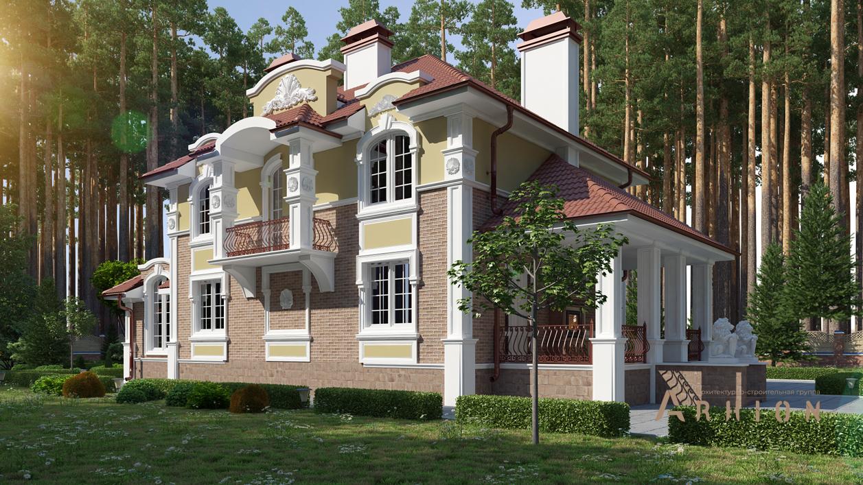 4. Проект двухэтажного дома в современном стиле с плоской кровлей , cp-71-17, площадью - 340 кв c цокольным этажом