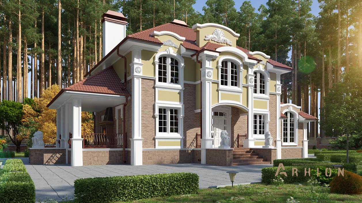 1. Проект двухэтажного дома в современном стиле с плоской кровлей , cp-71-17, площадью - 340 кв c цокольным этажом