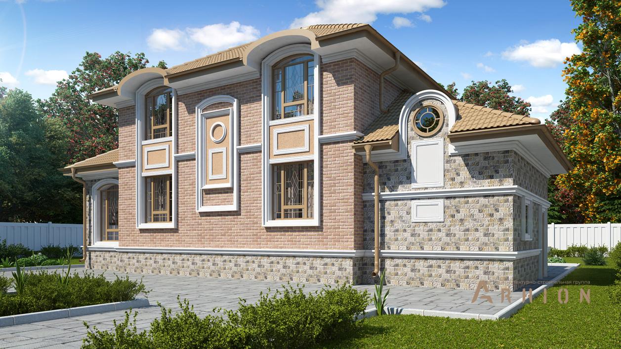 4. Проект двухэтажного дома в современном стиле с плоской кровлей , cp-71-40, площадью - 276 кв c цокольным этажом, гаражом