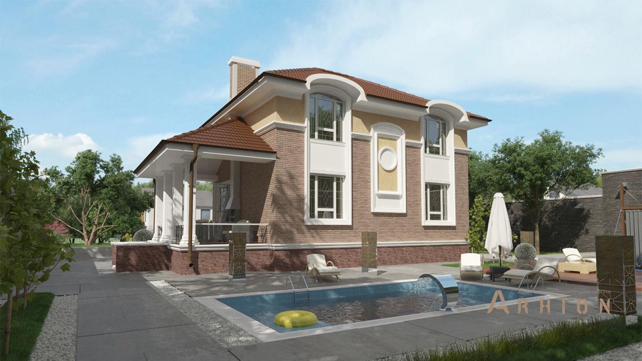 3. Проект двухэтажного дома в современном стиле с плоской кровлей , cp-71-42, площадью - 213 кв c цокольным этажом