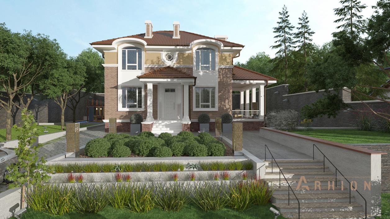 4. Проект двухэтажного дома в современном стиле с плоской кровлей , cp-71-42, площадью - 213 кв c цокольным этажом