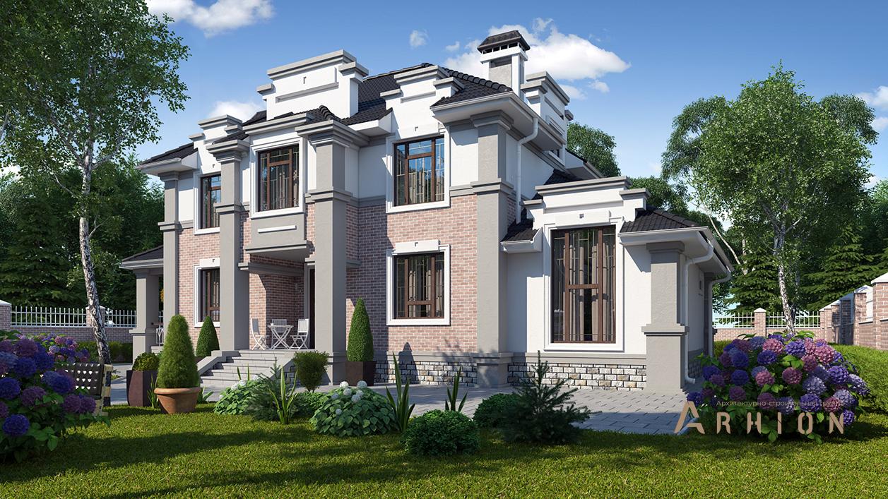 1. Проект двухэтажного дома в современном стиле с плоской кровлей , cp-71-67, площадью - 340 кв c цокольным этажом