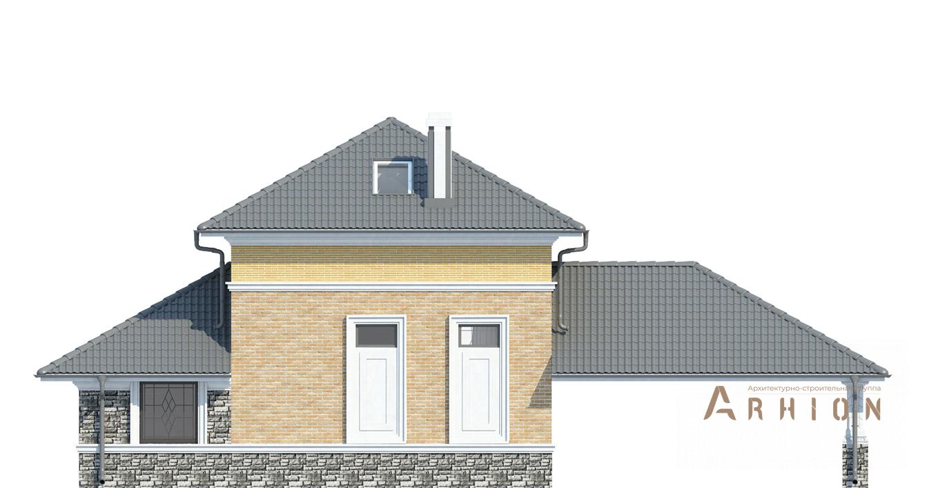 7. Проект одноэтажного дома в современном стиле с плоской кровлей , cp-74-04, площадью - 80 кв c мансардой