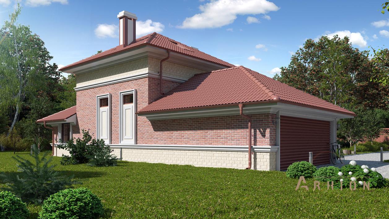 3. Проект одноэтажного дома в современном стиле с плоской кровлей , cp-74-05, площадью - 118 кв c мансардой, сауной, терассой, гаражом