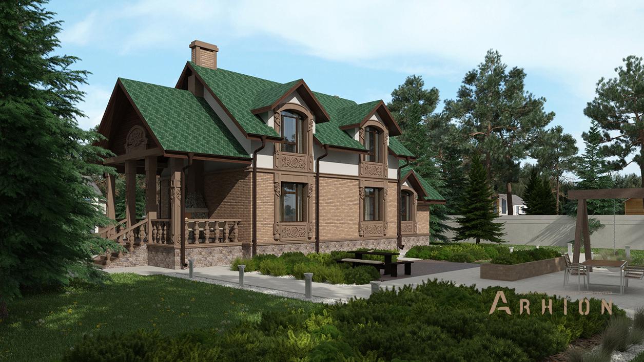 2. Проект одноэтажного дома в современном стиле с плоской кровлей , cp-74-45, площадью - 151 кв c мансардой