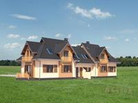 4. Проект одноэтажного дома в современном стиле с плоской кровлей , cp-81-54, площадью - 290 кв c мансардой, гаражом