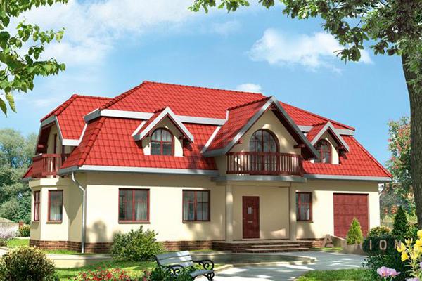 1. Проект одноэтажного дома в европейском стиле с многоскатной кровлей, cp-81-62, площадью - 275 кв c цокольным этажом, мансардой