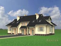 2. Проект одноэтажного дома в современном стиле с плоской кровлей , cp-81-74, площадью - 136 кв c мансардой, гаражом