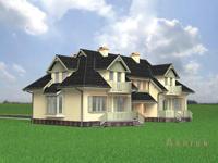 3. Проект одноэтажного дома в современном стиле с плоской кровлей , cp-81-74, площадью - 136 кв c мансардой, гаражом