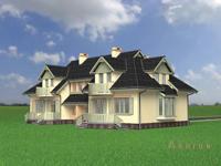 4. Проект одноэтажного дома в современном стиле с плоской кровлей , cp-81-74, площадью - 136 кв c мансардой, гаражом