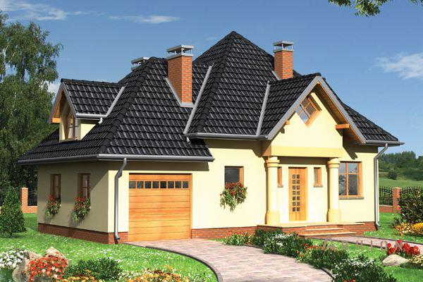 1. Проект одноэтажного дома в европейском стиле с многоскатной кровлей, cp-81-93, площадью - 139 кв c мансардой