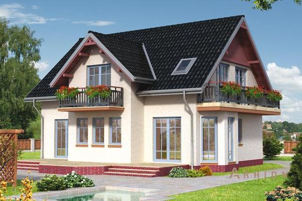 1. Проект одноэтажного дома в скандинавском стиле с многоскатной кровлей, cp-81-96, площадью - 159 кв c мансардой