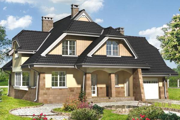 1. Проект одноэтажного дома в европейском стиле с многоскатной кровлей, cp-82-10, площадью - 286 кв c мансардой