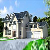 2. Проект двухэтажного дома в американском стиле с плоской кровлей , cp-82-61, площадью - 189 кв c мансардой, гаражом