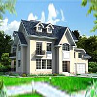 3. Проект двухэтажного дома в американском стиле с плоской кровлей , cp-82-61, площадью - 189 кв c мансардой, гаражом