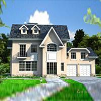 4. Проект двухэтажного дома в американском стиле с плоской кровлей , cp-82-61, площадью - 189 кв c мансардой, гаражом