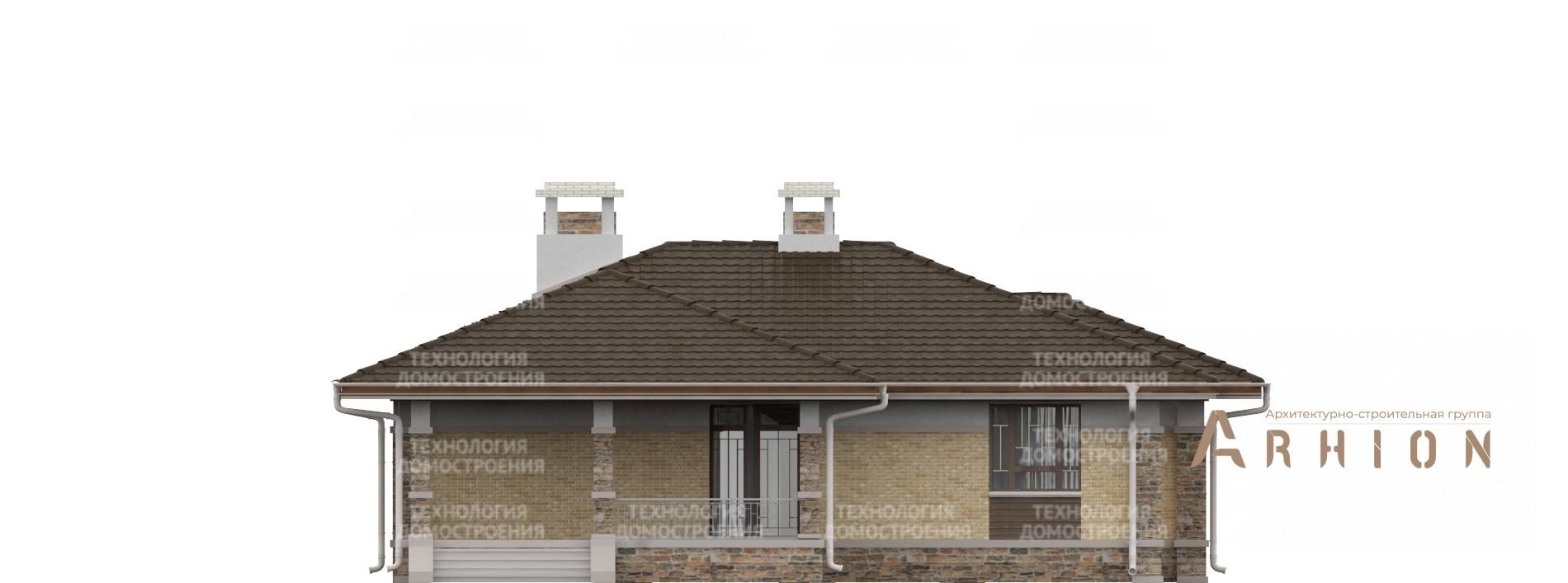 6. Проект одноэтажного дома в современном стиле с плоской кровлей , cp-83-34, площадью - 124 кв