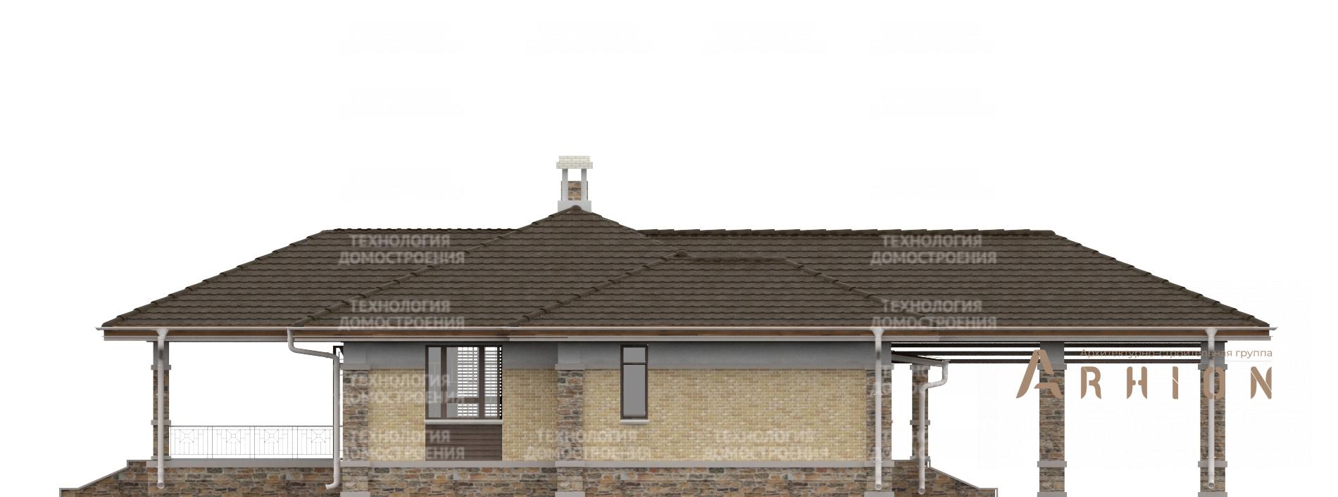 7. Проект одноэтажного дома в современном стиле с плоской кровлей , cp-83-34, площадью - 124 кв