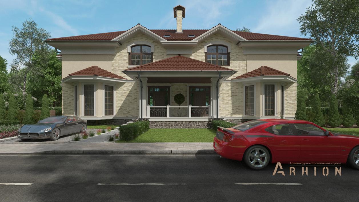 2. Проект двухэтажного дома в современном стиле с многоскатной кровлей, cp-86-05, площадью - 218 кв c терассой, балконом, эркером