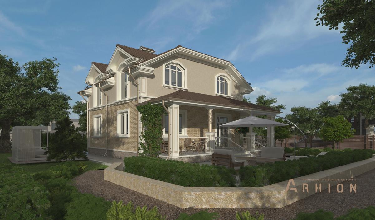 2. Проект одноэтажного дома в европейском стиле с многоскатной кровлей, cp-87-15, площадью - 141 кв c мансардой, терассой