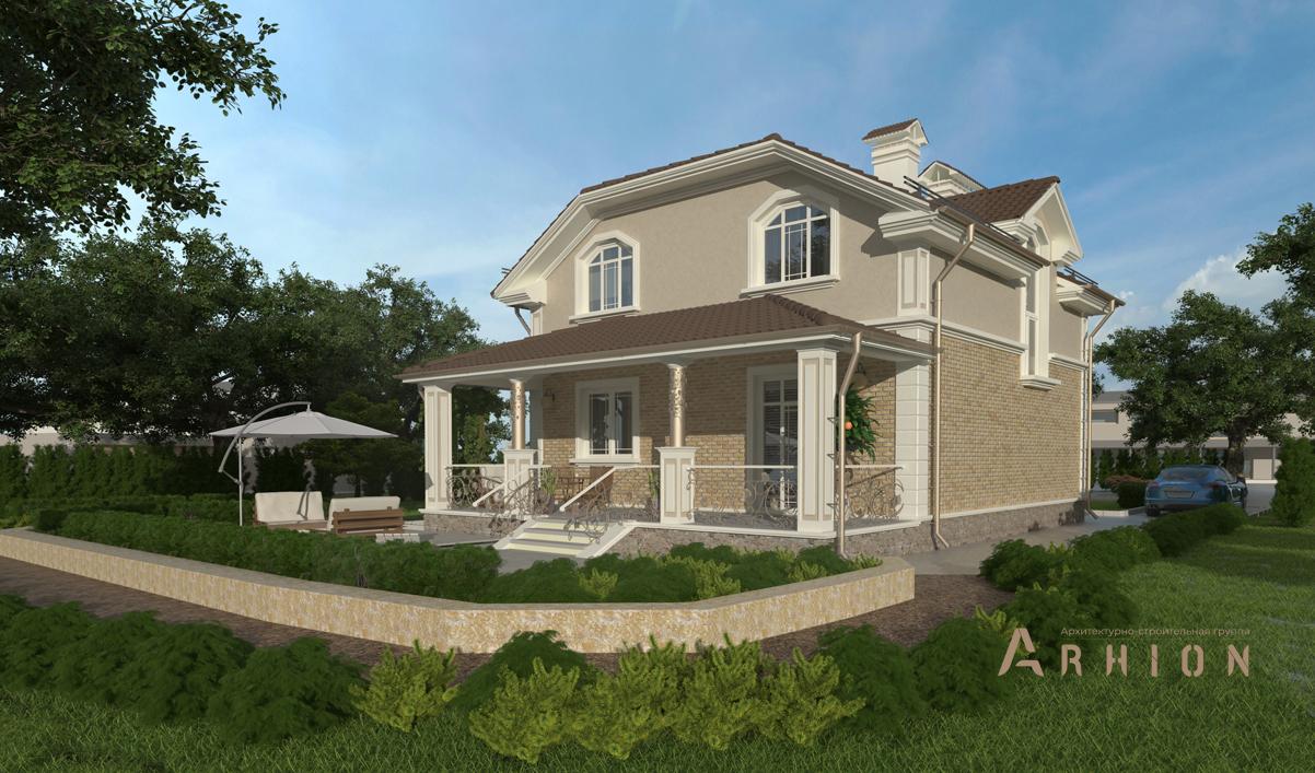 3. Проект одноэтажного дома в европейском стиле с многоскатной кровлей, cp-87-15, площадью - 141 кв c мансардой, терассой