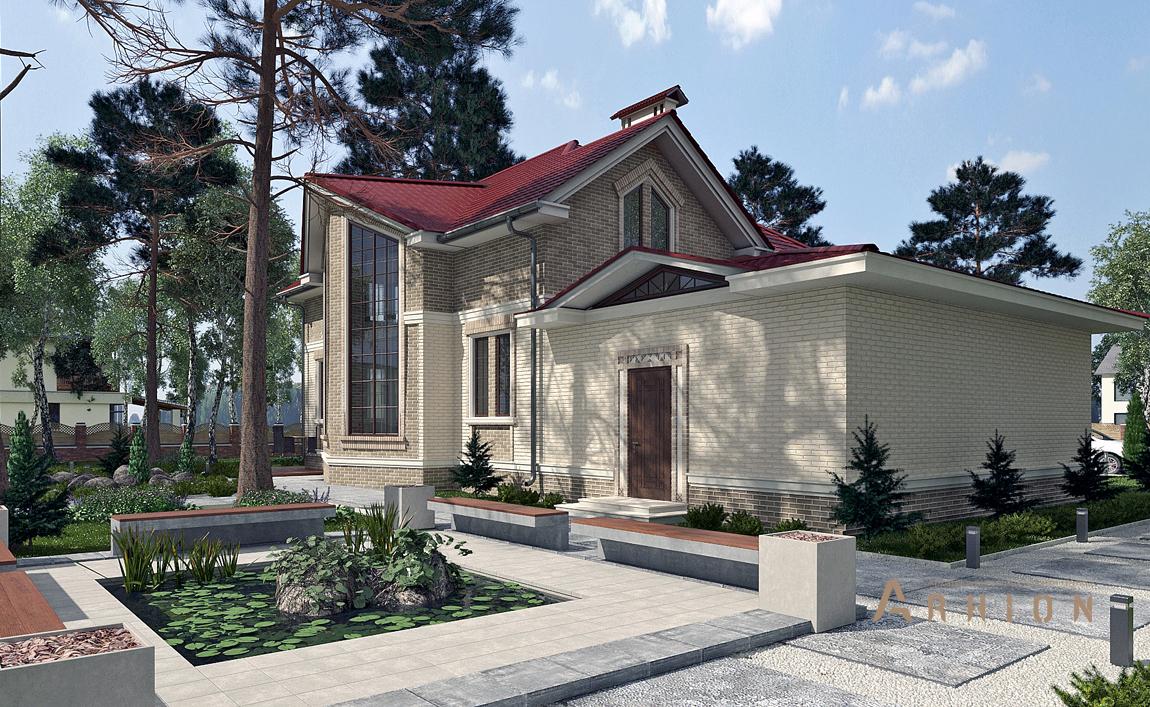 3. Проект одноэтажного дома в скандинавском стиле с четырехскатной, cp-87-50, площадью - 327 кв c цокольным этажом, мансардой, сауной, терассой, балконом, эркером, вторым светом