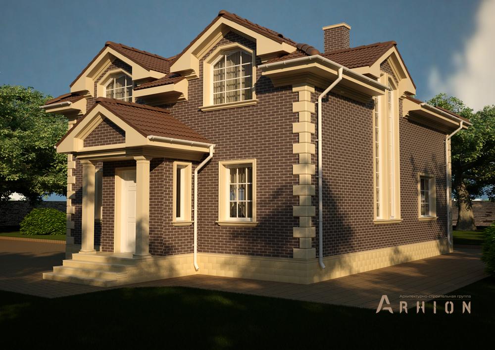 1. Проект одноэтажного дома в скандинавском стиле с четырехскатной, cp-88-00, площадью - 184 кв c мансардой