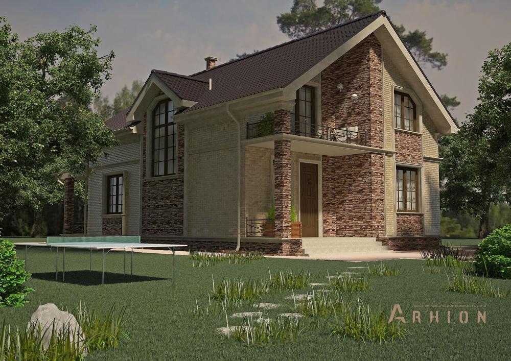 1. Проект одноэтажного дома в скандинавском стиле с двускатной кровлей, cp-88-54, площадью - 311 кв c цокольным этажом, мансардой, сауной, терассой, балконом