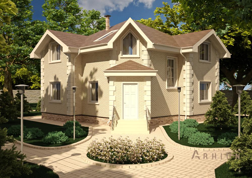 1. Проект одноэтажного дома в скандинавском стиле с многоскатной кровлей, cp-88-91, площадью - 258 кв c цокольным этажом, мансардой, сауной, бассейном, эркером