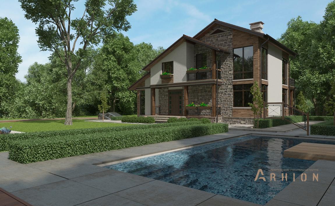 4. Проект двухэтажного дома в финском стиле с двускатной кровлей, cp-89-39, площадью - 210 кв c сауной, терассой, балконом