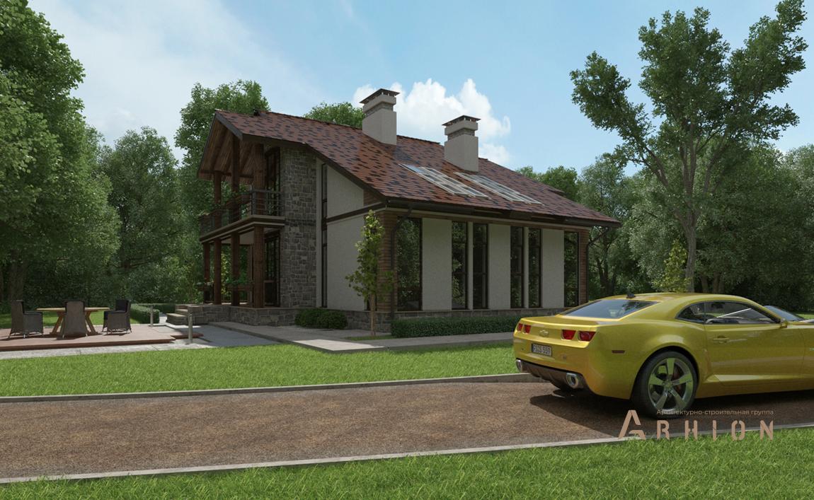 5. Проект двухэтажного дома в финском стиле с двускатной кровлей, cp-89-39, площадью - 210 кв c сауной, терассой, балконом