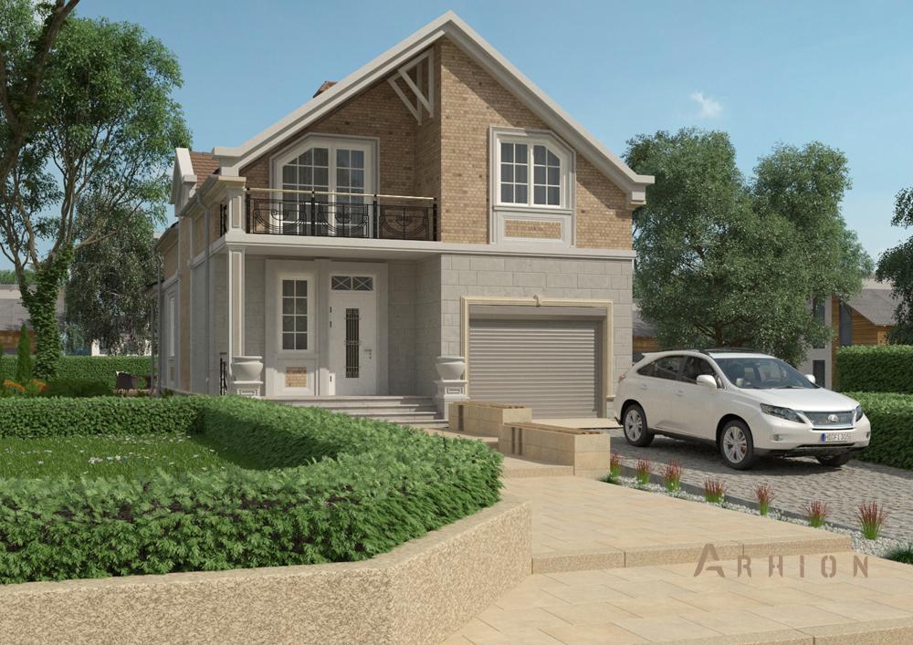 1. Проект одноэтажного дома в скандинавском стиле с двускатной кровлей, cp-89-56, площадью - 258 кв c цокольным этажом, мансардой, сауной, терассой, гаражом