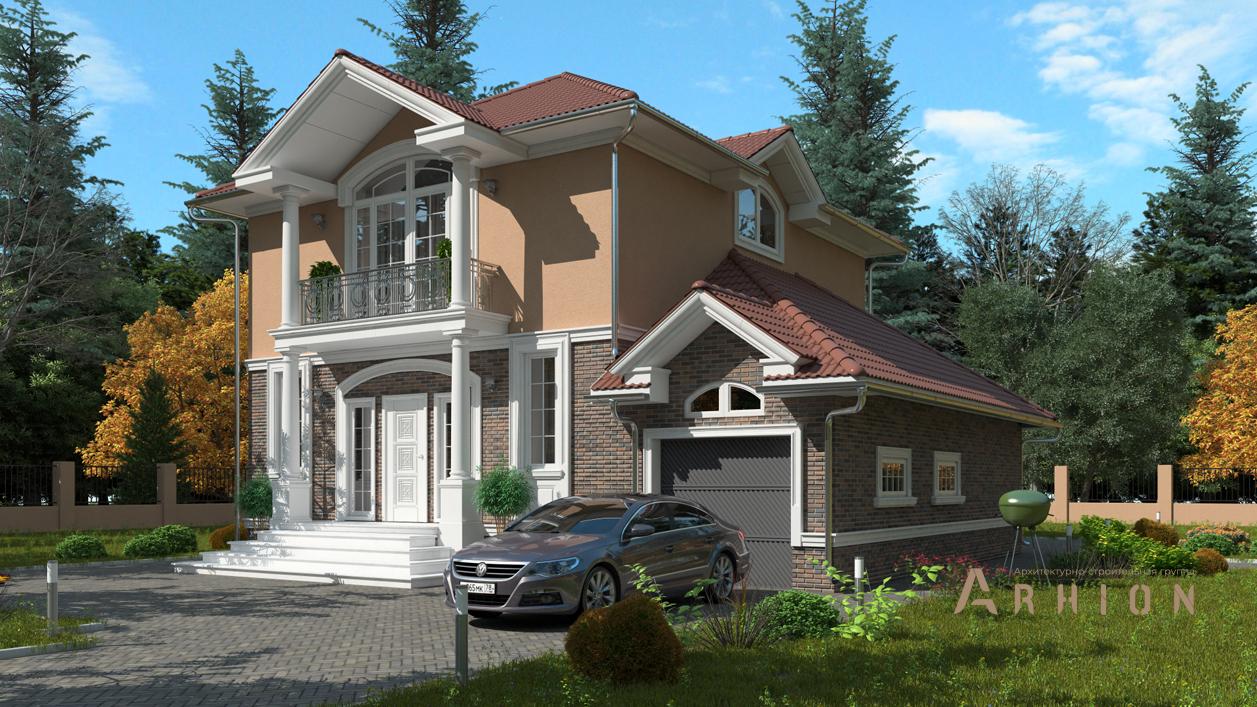 4. Проект двухэтажного дома в современном классическом стиле с многоскатной кровлей, cp-89-82, площадью - 247 кв c цокольным этажом, сауной, балконом, гаражом