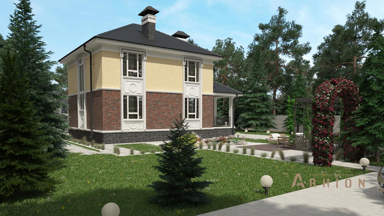 3. Проект двухэтажного дома в современном стиле с четырехскатной, cp-92-24, площадью - 183 кв c терассой