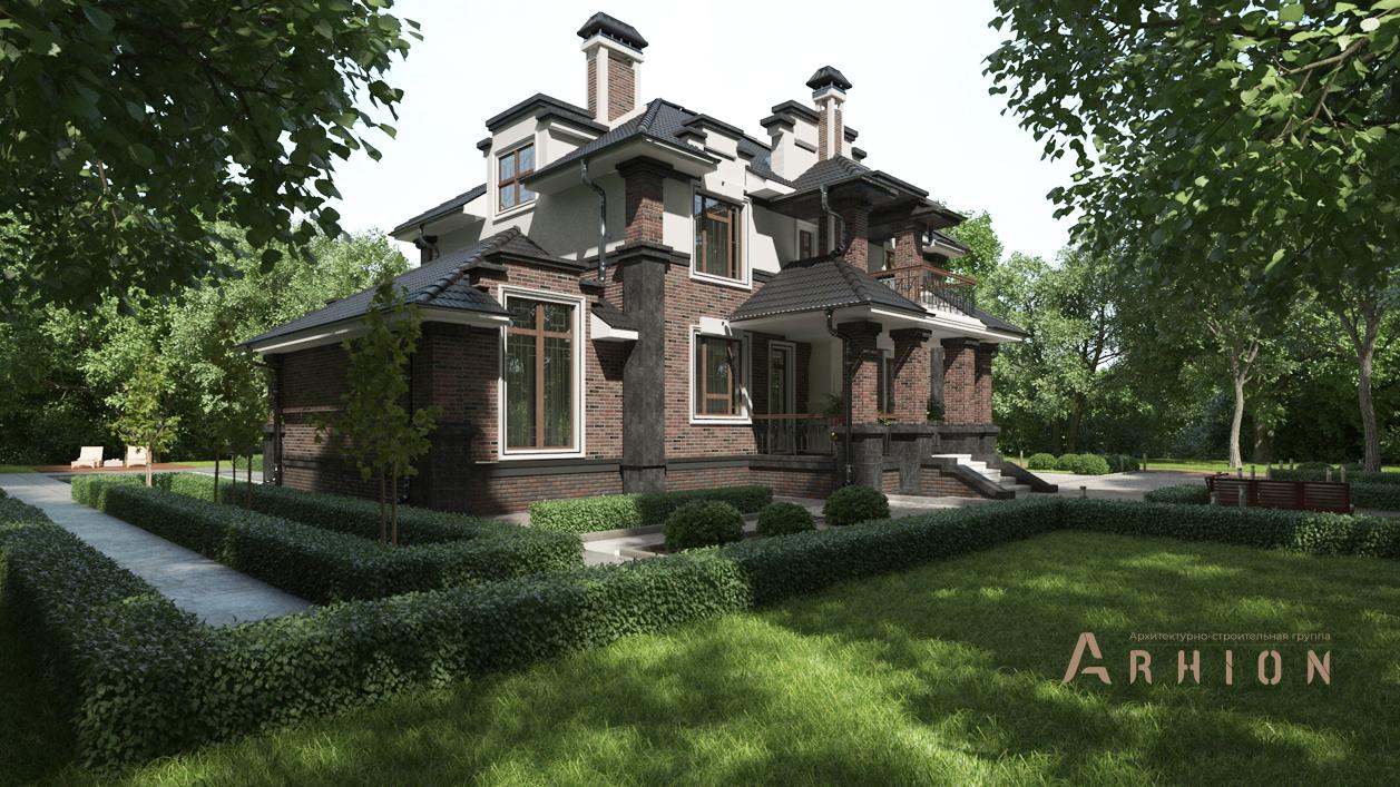 2. Проект двухэтажного дома в современном стиле с многоскатной кровлей, cp-92-68, площадью - 245 кв c терассой, балконом, вторым светом