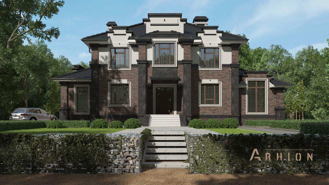 1. Проект двухэтажного дома в современном стиле с многоскатной кровлей, cp-92-68, площадью - 245 кв c терассой, балконом, вторым светом