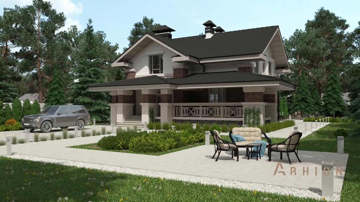 1. Проект одноэтажного дома в альпийском стиле с многоскатной кровлей, cp-93-09, площадью - 377 кв c цокольным этажом, мансардой, сауной, терассой