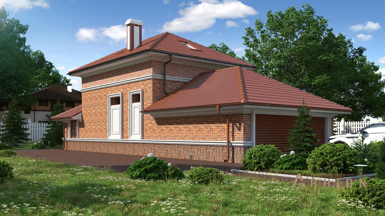 3. Проект одноэтажного дома в современном стиле с многоскатной кровлей, cp-94-07, площадью - 141 кв c мансардой, сауной, терассой