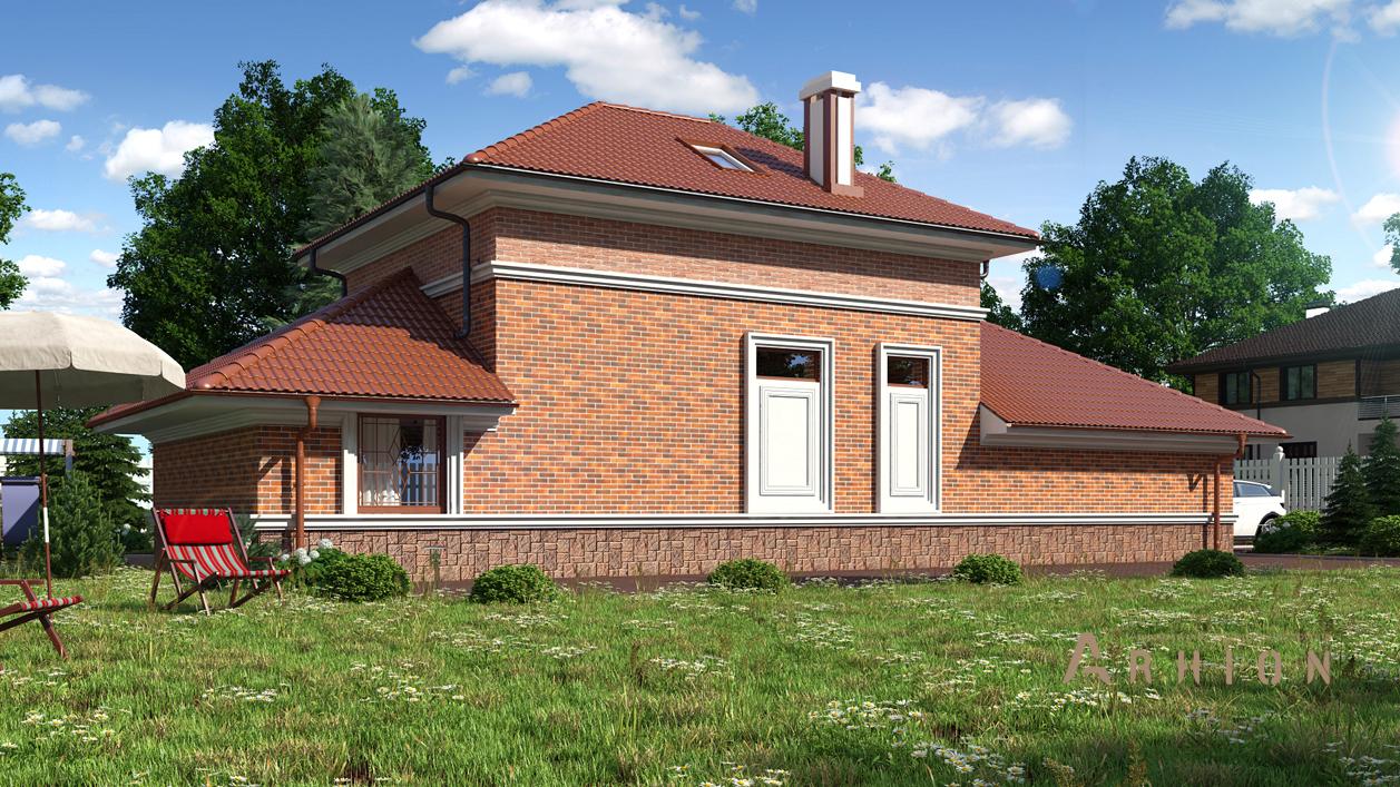 4. Проект одноэтажного дома в современном стиле с многоскатной кровлей, cp-94-07, площадью - 141 кв c мансардой, сауной, терассой